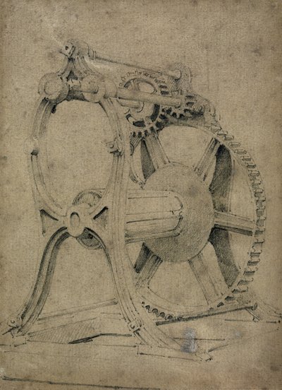 Treuil ou mécanisme de crabe pour enrouler les chaînes, années 1830 - John Cooke Bourne