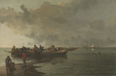 Une barge avec un soldat blessé - John Crome