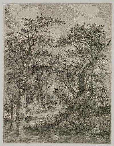 Scène de rivière, pub. par J. & W. Freeman, 1821 - John Crome