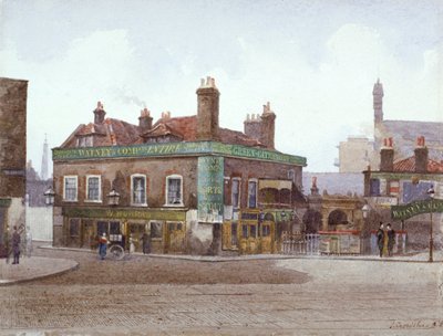 Green Gate Tavern à la jonction de City Road et Bath Street, Londres, vers 1880 - John Crowther