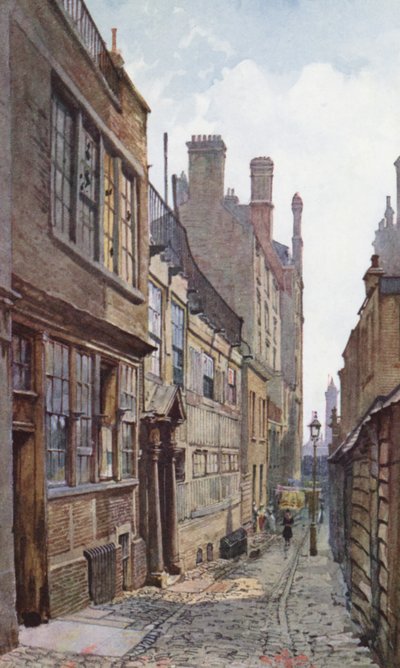 Londres perdu : Maison de Sir William Congreve, extrémité sud de Cecil Street, Strand (lithographie en couleur) - John Crowther