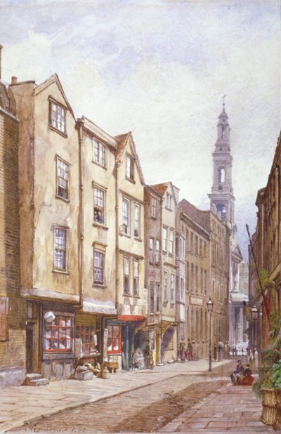 Vue de Drury Court, en direction de St Mary le Strand, Westminster, Londres, 1882 - John Crowther