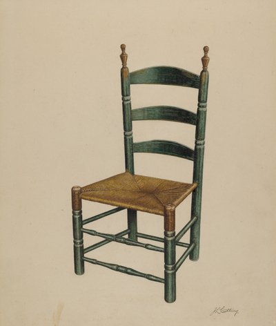 Chaise à dossier échelle, vers 1939 - John Cutting