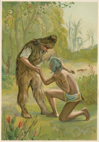 Scène de Robinson Crusoé par Daniel Defoe, 1892 - John Dawson Watson