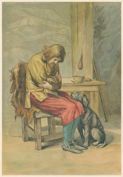 Scène de Robinson Crusoé de Daniel Defoe, 1892 - John Dawson Watson
