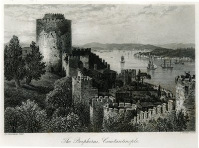 Le Bosphore, Constantinople, gravé par J. Godfrey - John Douglas Woodward