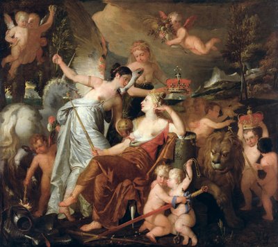 Une princesse tardive personnifiant la paix couronnant la gloire de l