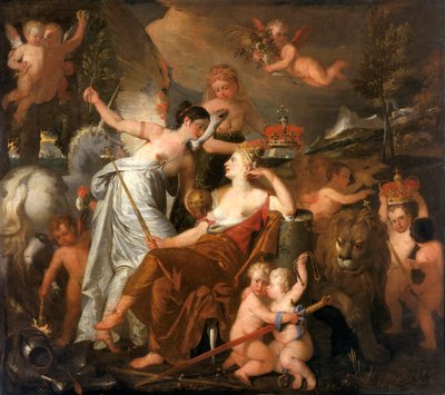 Une princesse tardive personnifiant la paix couronnant la gloire de l