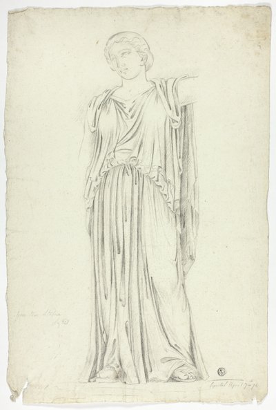 Statue Antique de Femme Drapée Debout - John Downman