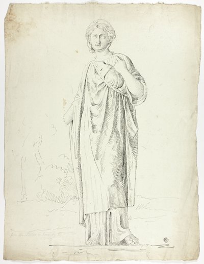 Statue antique de femme drapée debout - John Downman