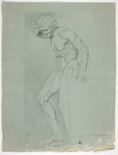 Statue antique de faune debout avec cymbales - John Downman