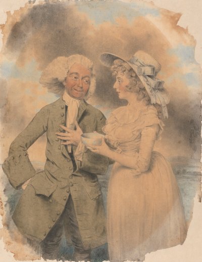 John Edwin et Mme Mary Wells en tant que Lingo et Cowslip dans "The Agreeable Surprise" - John Downman