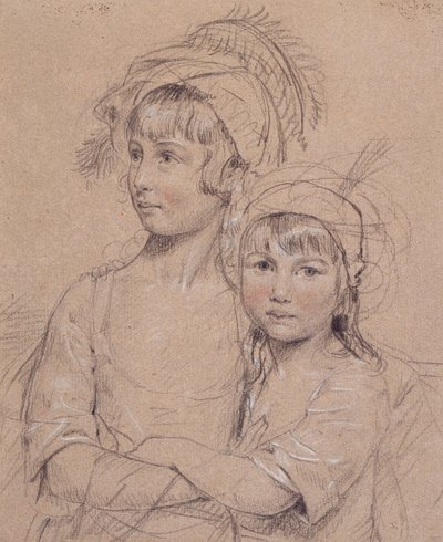 Les demoiselles Rigby, les deux filles de M. Rigby de Norwich (1747-1821) un chirurgien célèbre, 1778 - John Downman