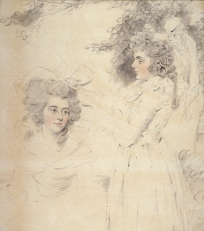 Portrait de Georgiana, Duchesse de Devonshire et Lady Elizabeth Foster - John Downman