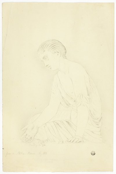 Statue de fille assise - John Downman