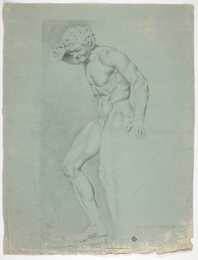 Statue antique de faune debout avec cymbales - John Downman