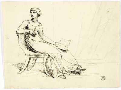 Femme assise sur une chaise romaine - John Downman