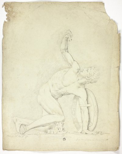 Guerrier blessé de la statue à Rome - John Downman