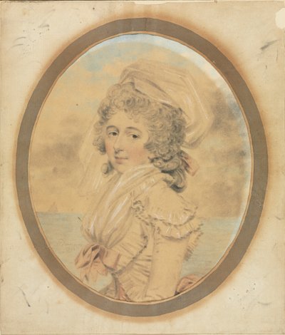 Jeune dame avec un nœud rose sur son corsage, 1792 - John Downman