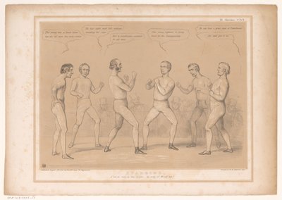 Caricature avec Lord Bentinck et Lord Lyndhurst dans un match de boxe - John Doyle