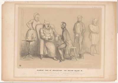 Caricature où John Bull est visité par le médecin - John Doyle