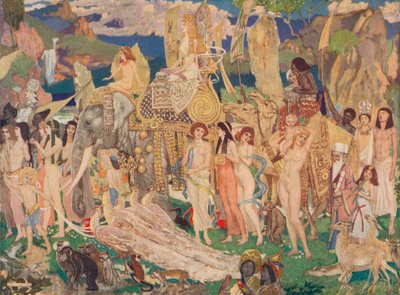 Ivoire, singes et paons La Reine de Saba, vers 1909 - John Duncan