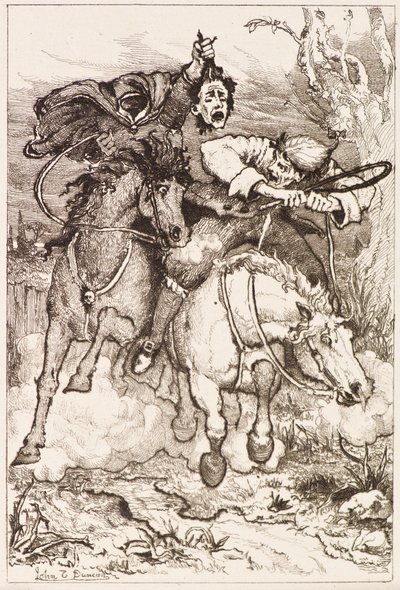 Deux cavaliers au galop [l