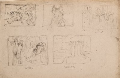 Sans Titre [Cinq croquis de figures] - John Duncan