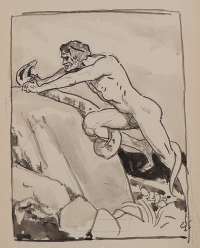 Sans titre [Homme luttant avec un serpent] - John Duncan