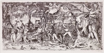 Tonneau de vin tiré par quatre tigres - John Duncan