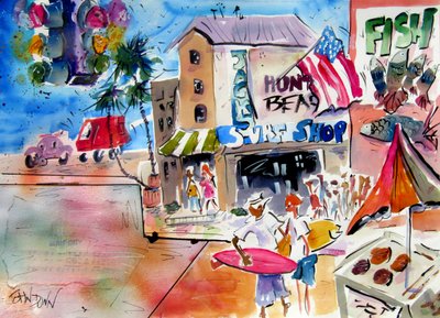 La vie dans une ville balnéaire de surf - John Dunn