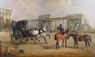 M. Massey Stanley avec cabriolet et hacks à Hyde Park Corner, 1833 - John E. Ferneley