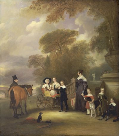 Le Révérend et Mme Henry Palmer avec leurs six plus jeunes enfants à Withcote Hall, près d