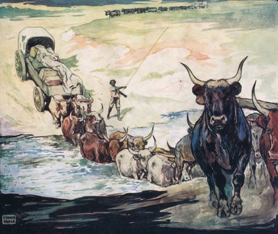 Traversée de la rivière, illustration de 