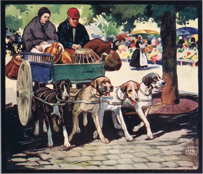 Chariot à chien français, illustration de 