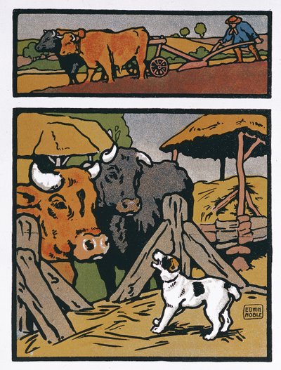Illustration pour Le Chien et la Vache, des 