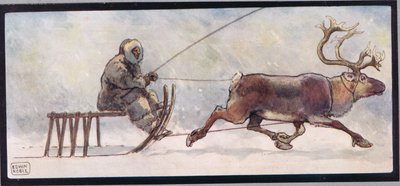 Renne et traîneau, illustration de 