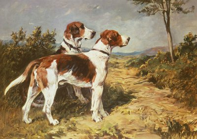 Deux chiens dans un paysage - John Emms