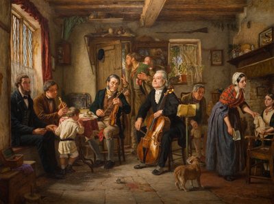 Une répétition philharmonique dans une ferme, 1860 - John Evan Hodgson