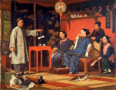 Dames chinoises regardant des curiosités européennes, 1868 - John Evan Hodgson