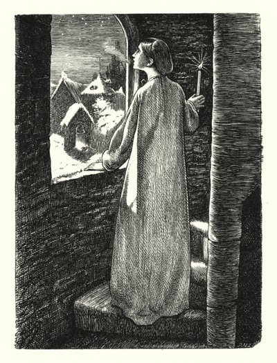 La Veille de Sainte Agnès (gravure) - John Everett (after) Millais