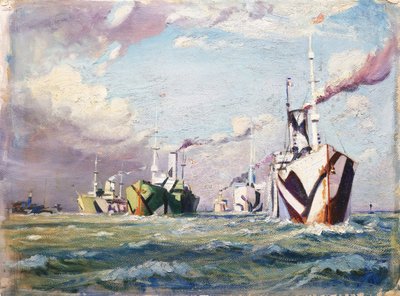 Un Cunarder (paquebot), vers 1918 - John Everett