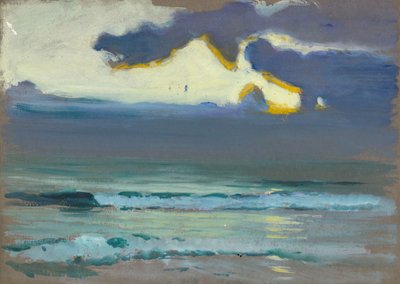 Paysage marin. Mer sombre et calme avec des rouleaux doux - John Everett
