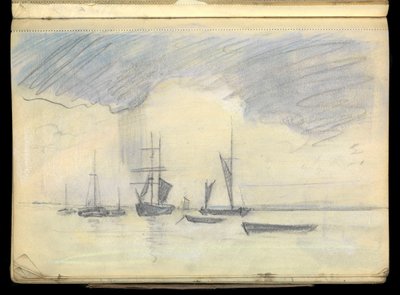 Paysage marin, carnet de croquis - John Everett