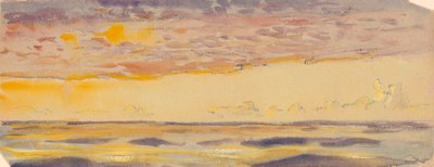 Paysage marin, mer jaune et nuages violets, fin 19e siècle - milieu 20e siècle - John Everett