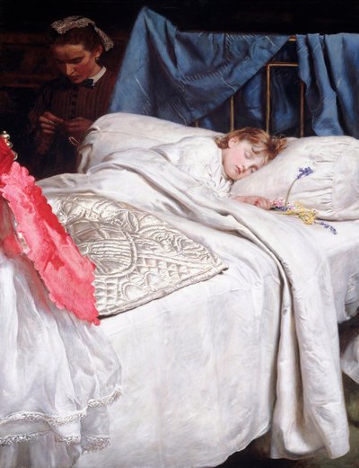 Endormi. Vers 1865 (Huile sur toile) - John Everett Millais