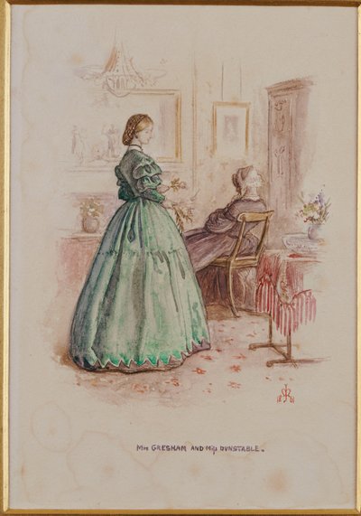 Mme Gresham et Mlle Dunstable : Une illustration de "Framley Parsonage", 1861 - John Everett Millais