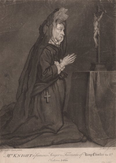 Mme Knight, célèbre chanteuse et favorite du roi Charles II - John Faber the younger