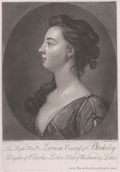 La très honorable Louisa comtesse de Berkeley, fille de Charles Lenox duc de Richmond et Lenox - John Faber the younger