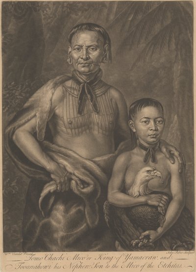 Tomo Chachi Mico, roi de Yamacraw, et Tooanahowi, son neveu - John Faber the younger